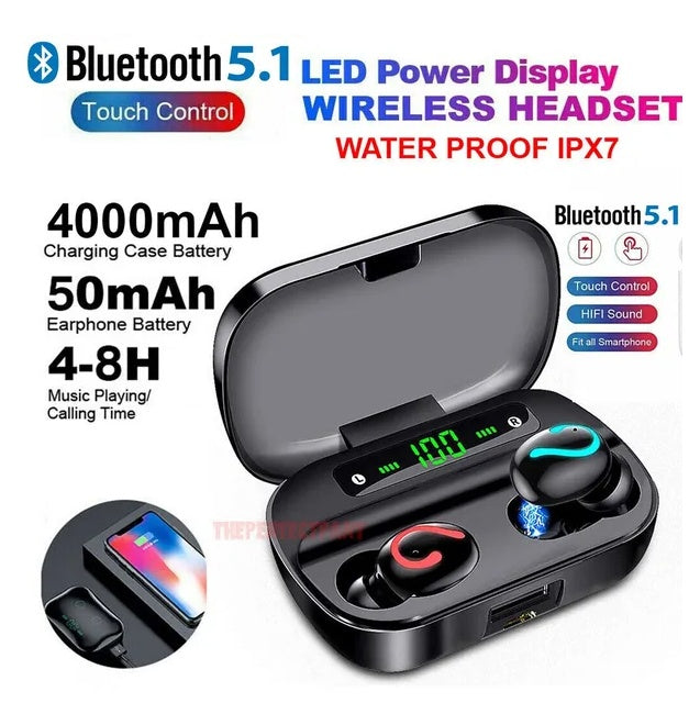 Bluetooth 5.1 Wireless Earbuds — Black