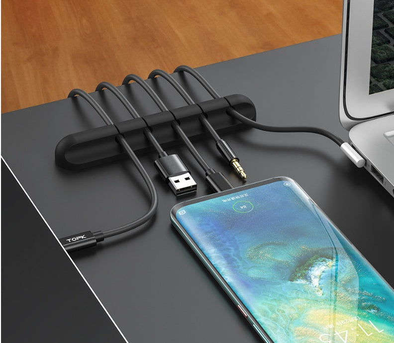 Silicone Desktop Cable Organizer — 3 Slots — product view 2