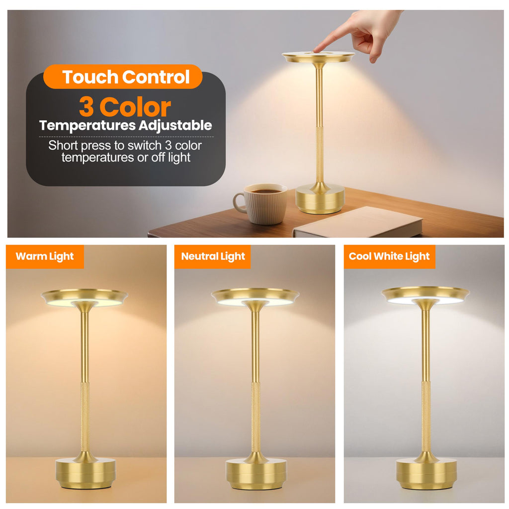 Rechargeable Cordless Table Lamps — 2 Pack — product view 7