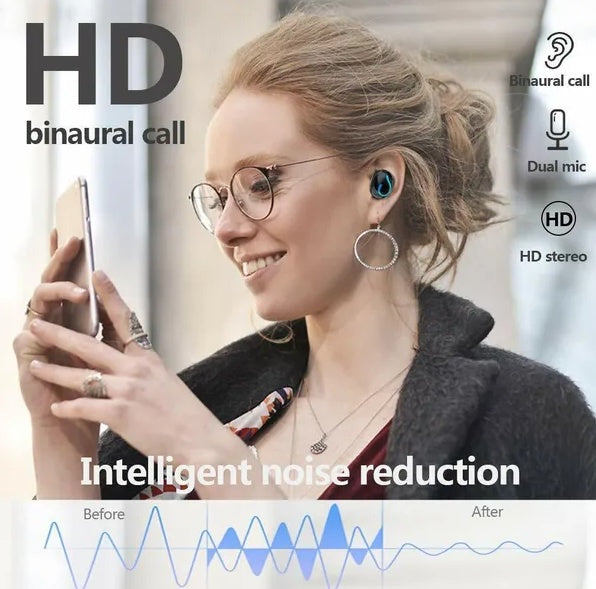 Bluetooth 5.1 Wireless Earbuds — Black — product view 5