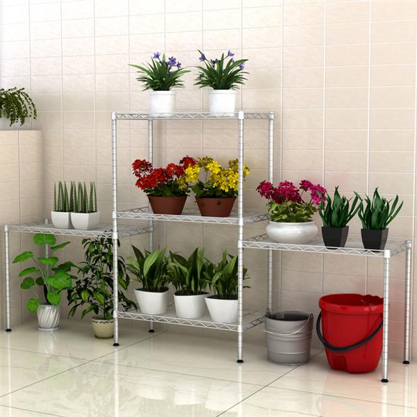 Adjustable Metal Kitchen Storage Rack — Silver — product view 3