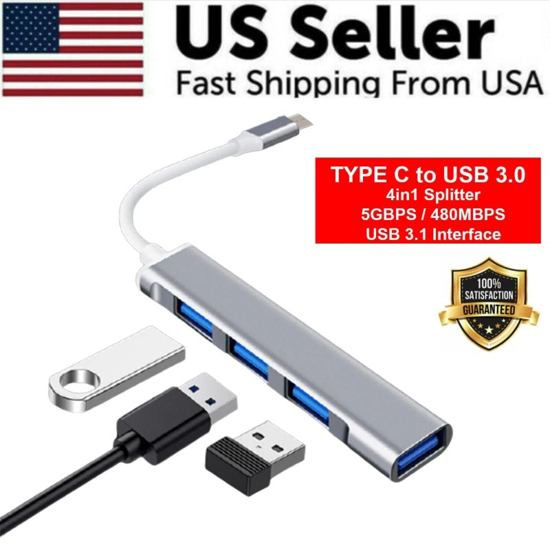 4-in-1 USB-C Hub — Silver — product view 6