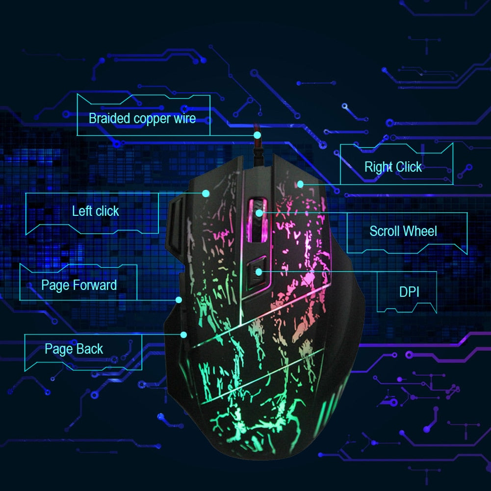 Illuminated USB Wired Gaming Mouse — product view 4