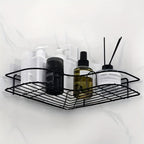 No-Drill Corner Shower Caddy — Black