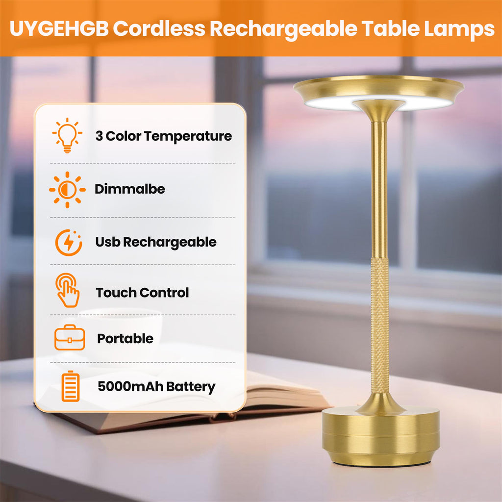 Rechargeable Cordless Table Lamps — 2 Pack — product view 2
