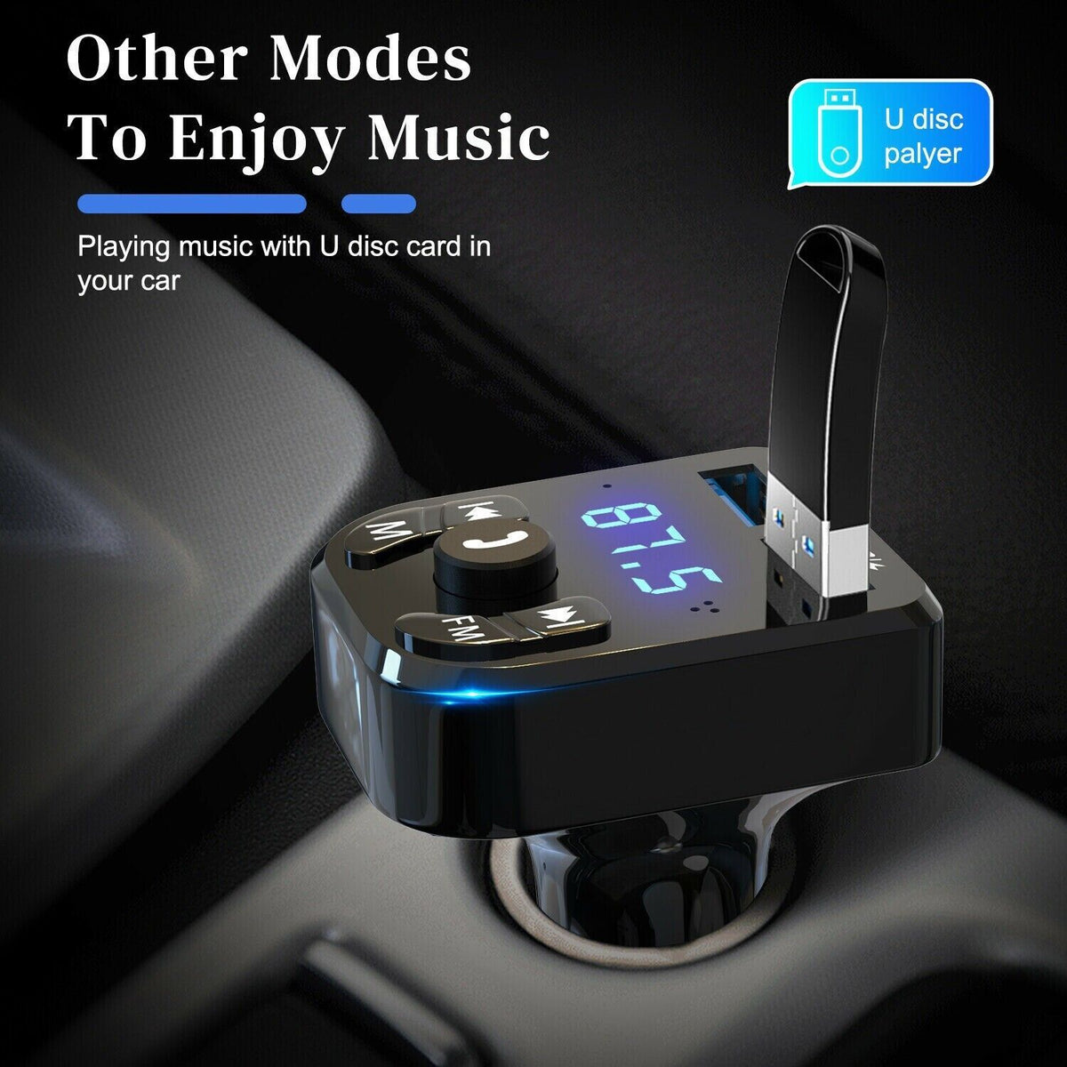 Bluetooth Car FM Transmitter & USB Charger — product view 5
