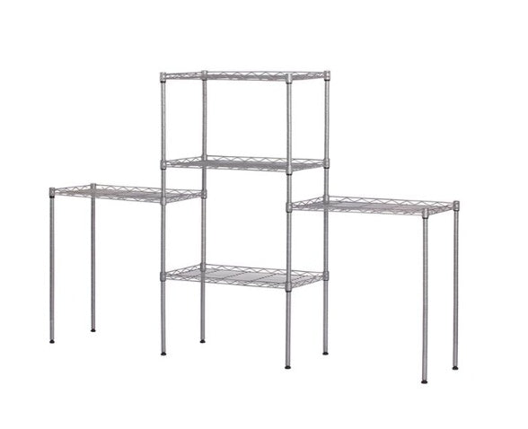 Adjustable Metal Kitchen Storage Rack — Silver — product view 6