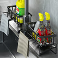 Kitchen Sink Caddy with Drain Spout — Black
