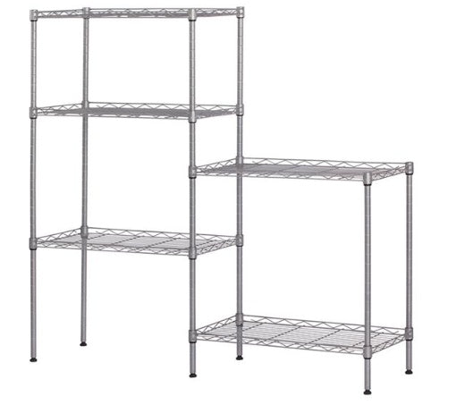 Adjustable Metal Kitchen Storage Rack — Silver — product view 4