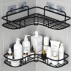No-Drill Corner Shower Caddy — Black — product view 3