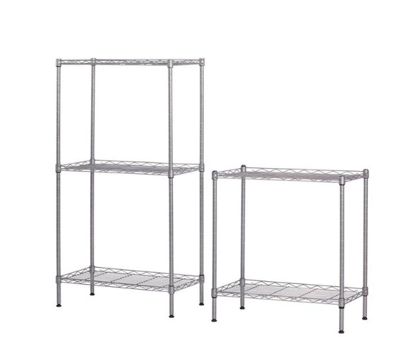 Adjustable Metal Kitchen Storage Rack — Silver — product view 2