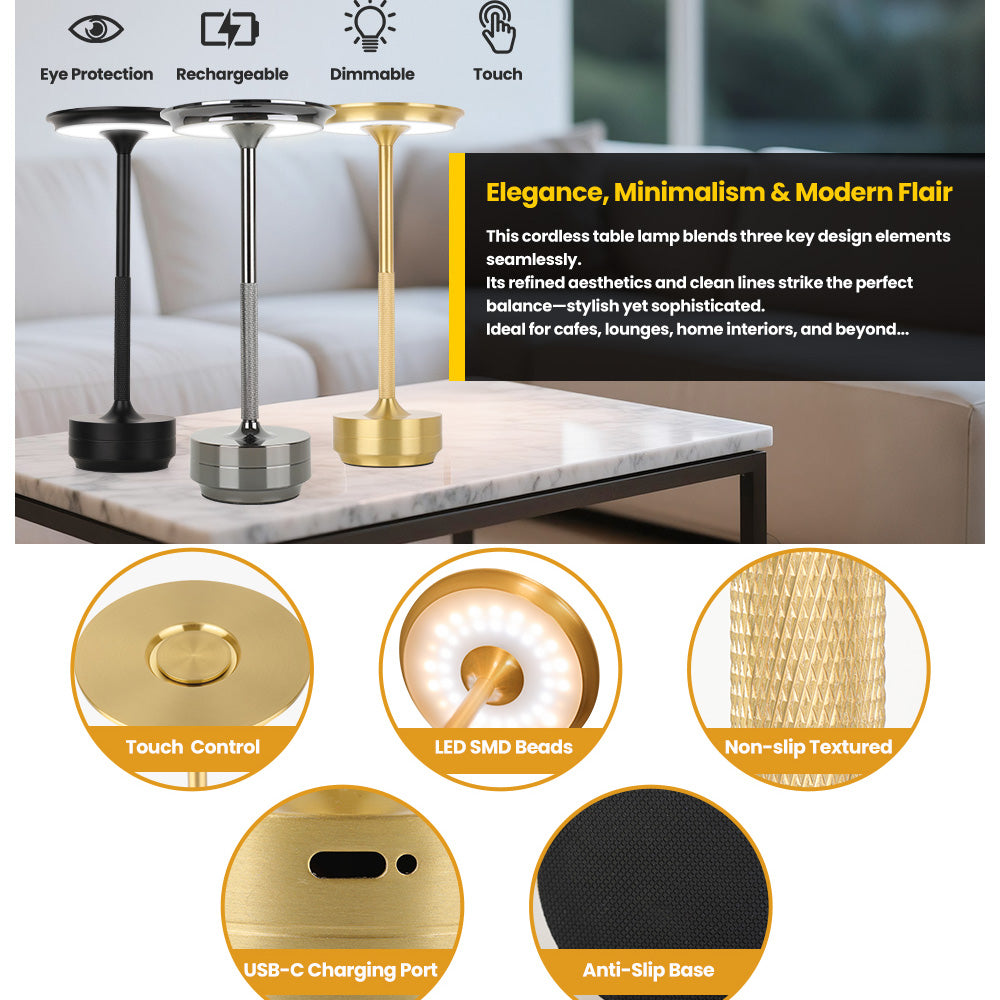 Rechargeable Cordless Table Lamps — 2 Pack — product view 6