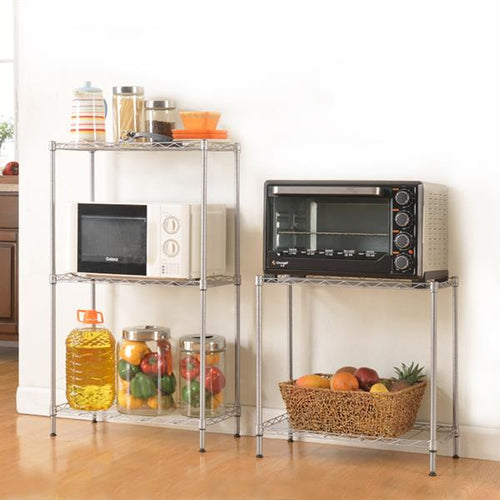 Adjustable Metal Kitchen Storage Rack — Silver