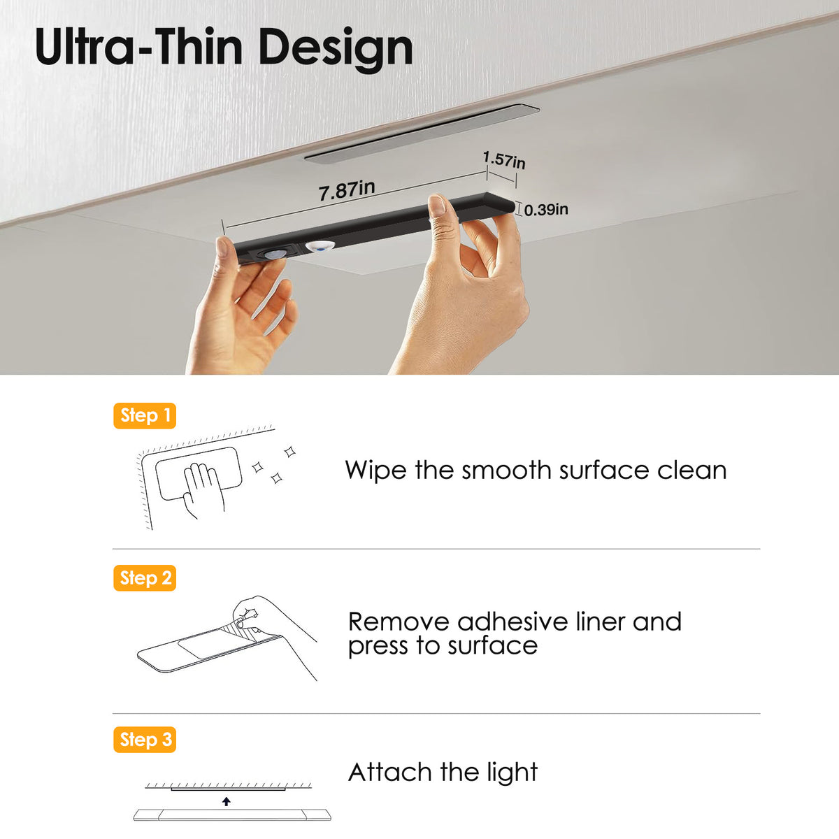 Rechargeable Motion Sensor Cabinet Lights — 2 Pack — product view 6