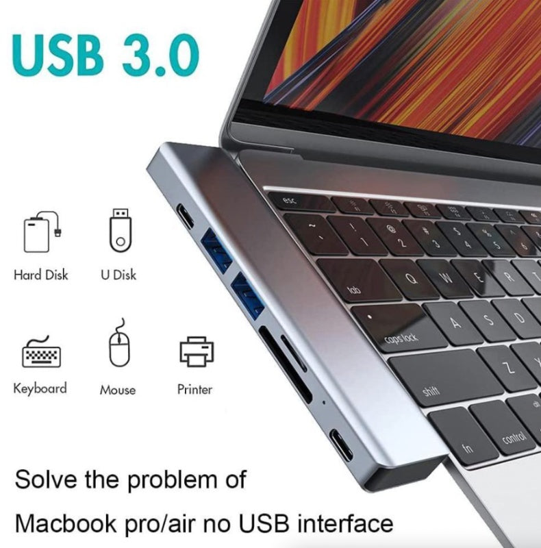 4-in-1 USB-C Hub — Silver — product view 2